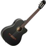 Ortega Guitars RCE125SN-SBK 4/4 klasszikus gitár vékony nyak - Lucfenyő / mahagóni, szatén fekete