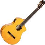Ortega RCE170F Pro 4/4 akusztikus gitár - Tömör lucfenyő / ciprus, sárga