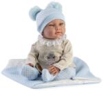 Guča Papusa realista cu corp moale Guca Marc, 42 cm, corp textil si membre din vinil, cu paturica si accesorii incluse (GUC10269) Papusa