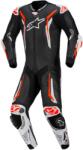 Alpinestars GP TECH V5 egyrészes, fekete/fehér/fluo piros, 2026, méret 54
