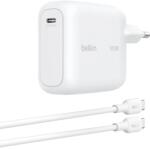 Belkin BOOSTCHARGE 100W USB-C GaN töltő fehér 1.5M USB-C kábellel WCH024KQ1.5WHB6 (WCH024KQ1.5WHB6)