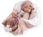 Guča Papusa clasica Guca Blanca, 38 cm, corp moale cu greutate, cu hainute si patura roz de lana incluse (GUC10220) Papusa