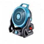  Hordozható kemping ventilátor, két 48W akkumulátorral, kültéri használatra tervezve, akkumulátorral, három sebességi fokozattal, zöld/fekete