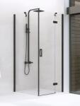 NEW TRENDY New Renoma Black cabină de duș 90x80 cm dreptunghiular negru mat/sticlă transparentă D-0202A/D-0111B (D0202AD0111B)
