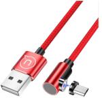 USAMS SJ446U adatkábel USB - microUSB mágneses cipőfűző 100cm PIROS SJ446U_R (SJ446U_R)