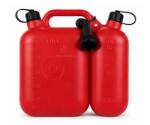 Tecomec Canistră dublă TECOMEC® 5 L + 2, 5 L, pentru carburant și ulei, cu compartimente separate și ștuț de turnare inclus, roșie (5170901)