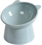  Bol din plastic, cu picior inalt, pentru pisici, albastru-gri, 13 x 11 xm