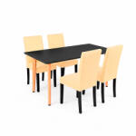 Leziter Set de sufragerie Verona 120 4+1, negru-bej (LN-102-12070-RE-BL_LKE-BE_4)