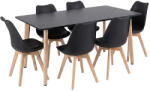 Leziter Set de sufragerie Silla 150 6+1, negru-negru (LN-102-15090-RE-BL_DA232AB_6)