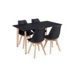 Leziter Set de sufragerie Silla 120 4+1, negru-negru (LN-102-12070-RE-BL_DA232AB_4)