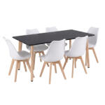 Leziter Set de sufragerie Silla 150 6+1, alb-negru (LN-102-15090-RE-BL_DA232AW_6)