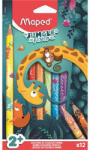 Maped Színes ceruza készlet, vastag, MAPED "Jungle Fever", 12 különböző szín 12 db (IMA863700)