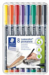 STAEDTLER Alkoholos marker készlet, OHP, 0, 4 mm, STAEDTLER "Lumocolor® 313 S", 8 különböző szín ► KIFUTÓ (TS313WP8)