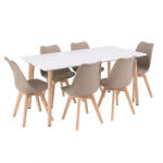 Leziter Set de sufragerie Silla 150 6+1, alb-bej (LN-102-15090-RE_DA232ABE_6)