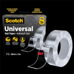 3M Ragasztószalag, kétoldalas, erős, 30 mm x 3 m, 3M SCOTCH "Universal Gel", átlátszó (LPGT3030) - fapadospatron
