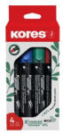 Kores Alkoholos marker készlet, 3 mm, kúpos, KORES "ECO K-Marker XP1", 4 különböző szín (IK20764) - fapadospatron
