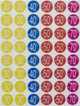 APLI Etikett, árengedmény, 24 mm, kör, színes, APLI, 240 etikett/csomag, -20-50% 5 lap (LCA101232)