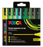 uni Dekormarker készlet, 1, 8-2, 5 mm, UNI "Posca PC-5M", 8 különböző zöld szín (TUPC5M8Z) - fapadospatron