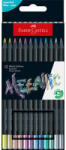 Faber-Castell Színes ceruza készlet, háromszögletű, FABER-CASTELL "Black Edition", 12 különböző metál szín (TFC116415) - fapadospatron