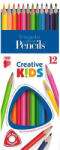 ICO Színes ceruza készlet, háromszögletű, ICO "Creative kids", 12 különböző szín (TICCK12) - fapadospatron