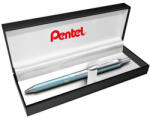 Pentel Zseléstoll, 0, 35 mm, nyomógombos, aquamarin tolltest, PENTEL "EnerGel BL-407" kék (PENBL407LS) - fapadospatron