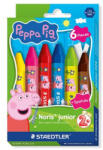 STAEDTLER Zsírkréta, hatszögletű, jumbo, STAEDTLER „Noris® junior 224, Peppa malac, 6 szín (TS224C6L1) - fapadospatron