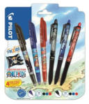 Pilot Rollertoll készlet, 0, 35 mm, nyomógombos, PILOT "Frixion Ball"/"Frixion Ball Plus", 3különböző szín+One Piece matrica (PBLI449522) - fapadospatron