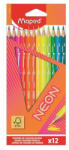 Maped Színes ceruza készlet, háromszögletű, MAPED "Neon", 12 különböző szín (IMA831802) - fapadospatron