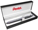 Pentel Zseléstoll, 0, 35 mm, nyomógombos, ezüst tolltest, PENTEL "EnerGel BL-407" kék (PENBL407) - fapadospatron