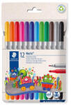 STAEDTLER Filctoll készlet, 1-3 mm, kétvégű, kimosható, STAEDTLER "Noris® 320, 12 különböző szín 12 db (TS320C12)