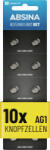 ABSINA Gombelem 1.5 V 10 db Alkáli mangán (401013) (401013)