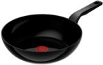 Tefal Tigaie wok Tefal Renew de 28 cm C4321923, 100% aluminiu reciclat, indicator Thermo-Signal, compatibil cu inducția, înveliș ceramic, negru (C4321923) - premiumstore