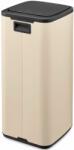 Brabantia Bo Touch Bin nyomófedeles hulladékgyűjtő, karcsú, négyzetes forma, műanyag tartály, 30L - O méret, acél, világos bézs - 238222 (BR238222)
