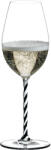 Riedel Pahar Champagne Wine Glass Black and WHITE Twisted Fatto a Mano Riedel (RD490028BWT) Pahar