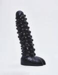 Dark Crystal Dildo Dark Crystal cu Striatii, PVC, Negru, 28 cm Dildo