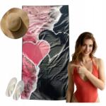 Cotton world Strandtörölköző Fürdőlepedő XL 70x140 Gyorsan száradó Színes Szív Strand (Ręcznik plażowy na leżak)