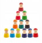  12 barát színes Montessori fafigura (HOBTE-12)