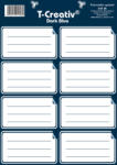 T-Creativ Füzetcímke Keretes Akasztós Dark Blue 8 Darab/Ív 2 Ív/Csomag (N13111TA103)