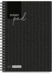 STREET Pad Spirálfüzet A/5 vonalas 100 Lapos Fekete (V0102943)