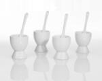 Excellent Houseware Porcelán Tojástartó Pohár Szett 4 Db-os Kanállal 12 7CM (121704)