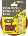 CRATER Csiszolókorong Tépő. 8Lyuk. 125 mm K60 5 db (322H940)