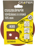 CRATER Csiszolókorong Tépő. 8Lyuk. 125 mm K80 5 db (322H941)