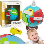 LEAN Toys Globusz Oktató Játék Szétszedhető Puzzle Földrajz Tanulás Kicsiknek (22859)