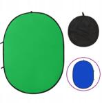vidaXL Fotós Háttér 2 az 1-ben200x150 CM Ovális Zöld Kék Fotó (8720287202882)