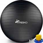  Gimnasztikai Labda 65CM Tresko Fekete fitnesz pilates tresko pumpával (TRESKO Gymnastics Ball)