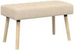vidaXL Banca cu tapitare canelata Crem 80 x 40 x 46 cm Tesatura GartenMobel Dekor (42038480)
