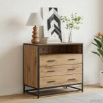vidaXL Dulap cu sertare 3-Drawer Stejar artizanal 70 x 41 x 70 cm GartenMobel Dekor (8010307) Comoda