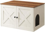 FEANDREA Litiera mascata FEANDREA tip mobilier, cu usi stil hambar, alb, 80x53x50 cm (EZ-PCL002P01) Comoda