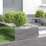 vidaXL Margine pentru gazon 4 pcs 60 x 60 x 35 cm Otel Argintiu GartenMobel Dekor (8008928)