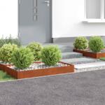 vidaXL Margine pentru gazon 4 pcs 100 x 60 x 20 cm Otel Ruginit GartenMobel Dekor (8008944)